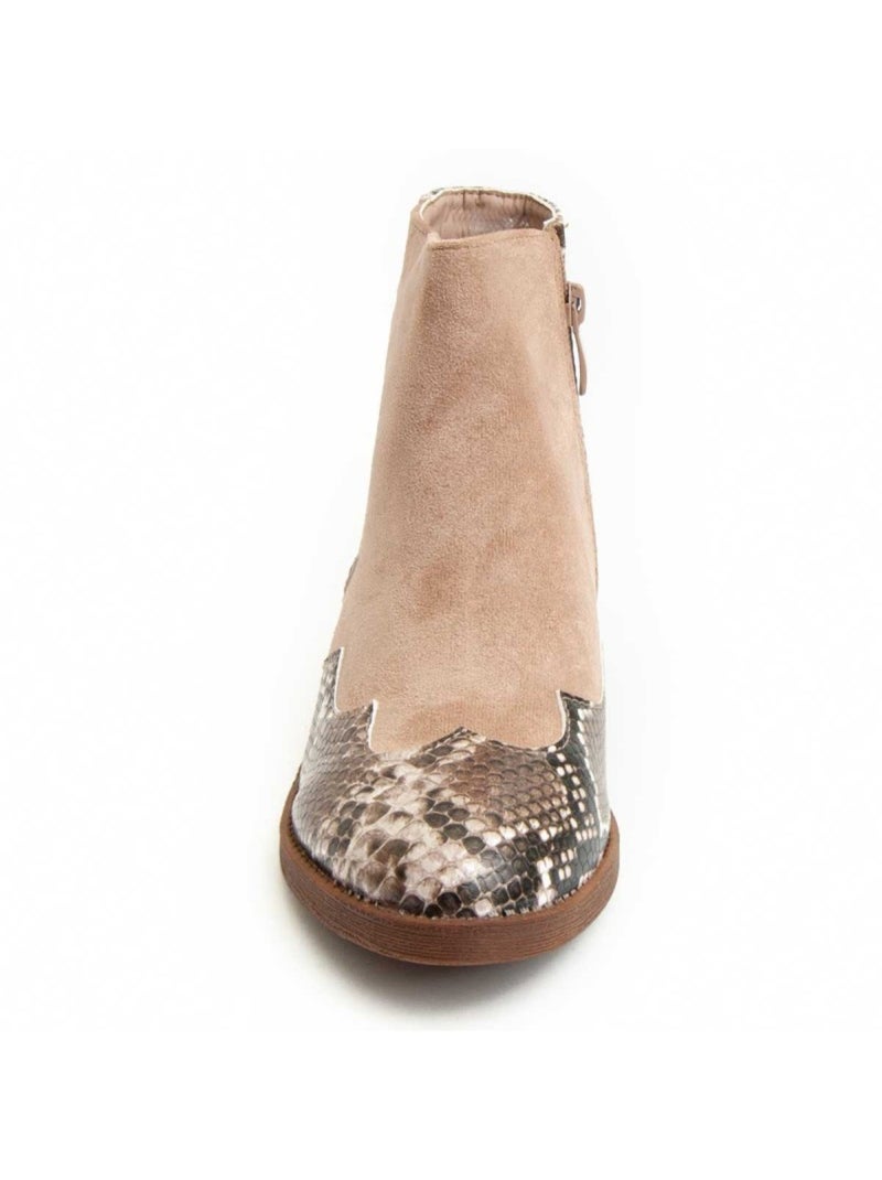 Enkellaars Synthetisch Materiaal Montevita Beige - Kiabi