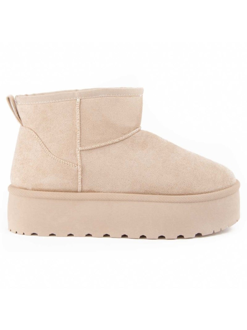 Enkellaars Synthetisch Materiaal Montevita Beige - Kiabi