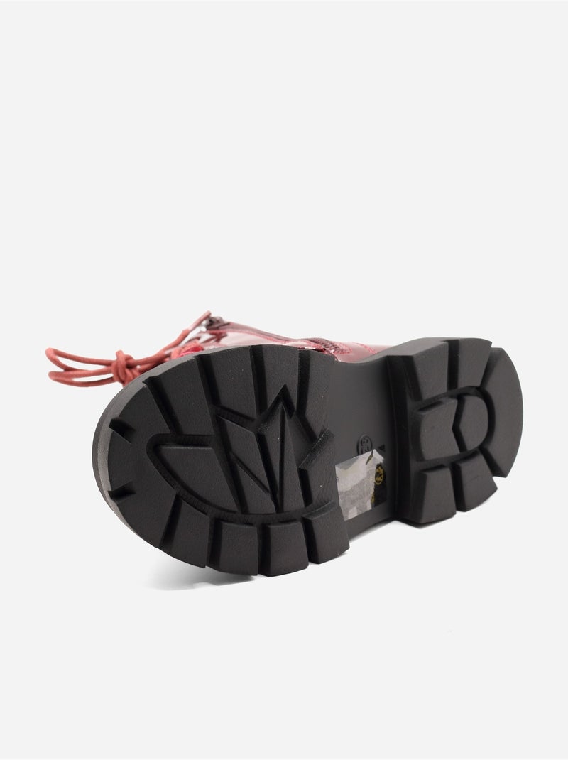 Enkellaarsjes met een decoratieve strik Rood - Kiabi