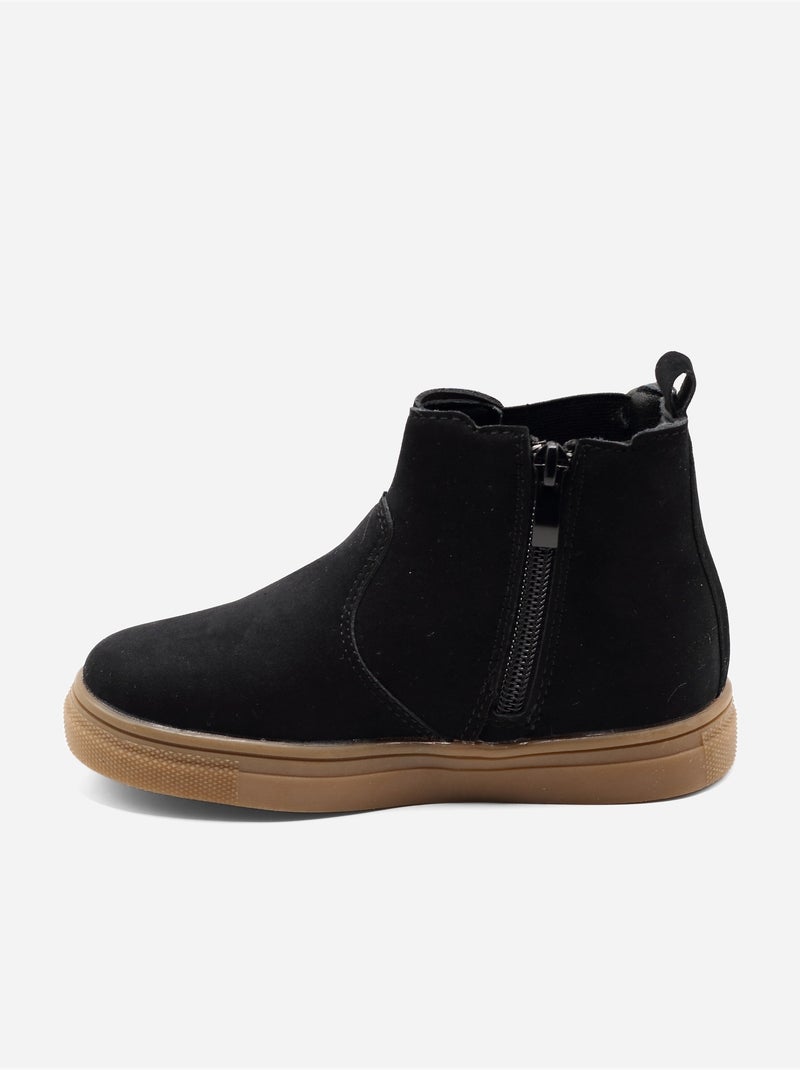 Enkellaarsjes met rits Zwart - Kiabi