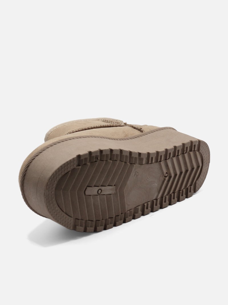 Enkellaarzen met plateauzool Kaki - Kiabi