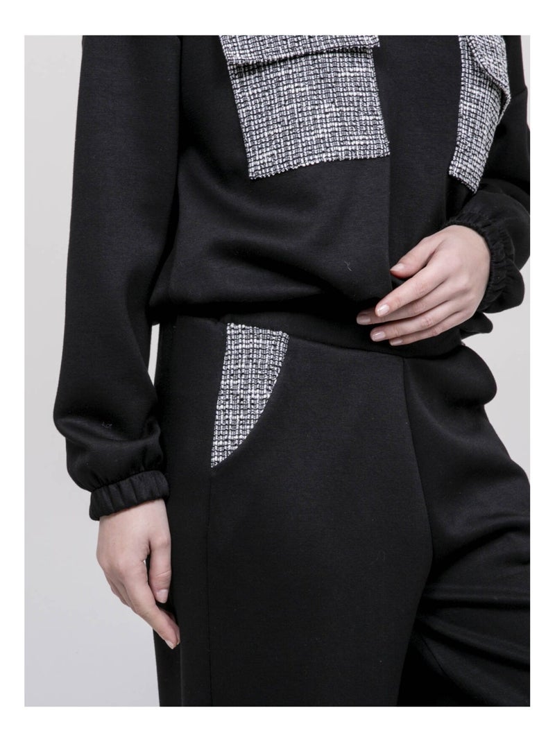 Enrika broek met tweeddetails Zwart - Kiabi
