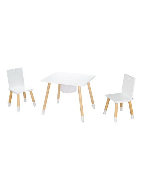 Ensemble 2 chaises et table enfant en bois avec filet de rangement - ROBA - Kiabi Ensemble 2 chaises et table enfant en bois avec filet de rangement - ROBA - Kiabi