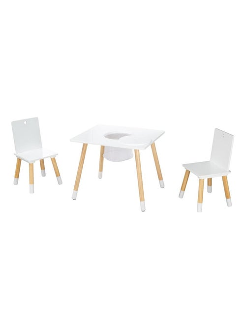 Ensemble 2 chaises et table enfant en bois avec filet de rangement - ROBA - Kiabi Ensemble 2 chaises et table enfant en bois avec filet de rangement - ROBA - Kiabi