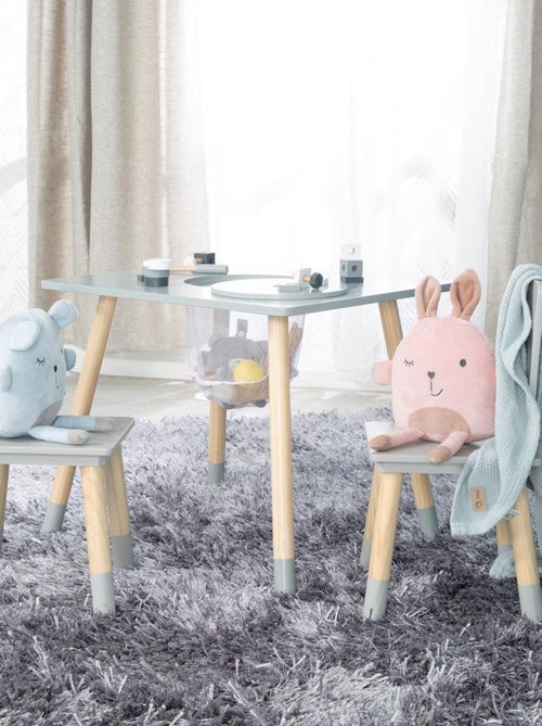 Ensemble 2 chaises et table enfant en bois avec filet de rangement - ROBA - Kiabi Ensemble 2 chaises et table enfant en bois avec filet de rangement - ROBA - Kiabi