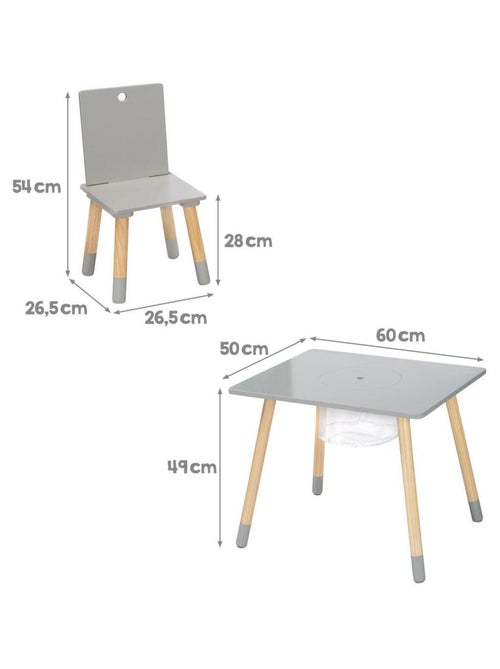 Ensemble 2 chaises et table enfant en bois avec filet de rangement - ROBA - Kiabi Ensemble 2 chaises et table enfant en bois avec filet de rangement - ROBA - Kiabi