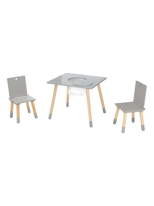 Ensemble 2 chaises et table enfant en bois avec filet de rangement - ROBA - Kiabi Ensemble 2 chaises et table enfant en bois avec filet de rangement - ROBA - Kiabi