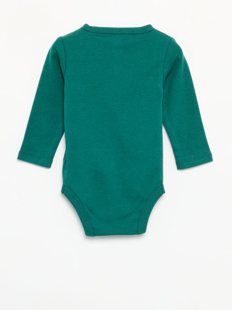 Ensemble 2 pièces - Body à manches longues + legging Vert - Kiabi