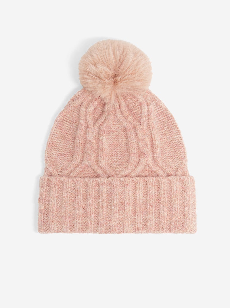 Ensemble 2 pièces - Bonnet à pompon + tour de cou Rose - Kiabi