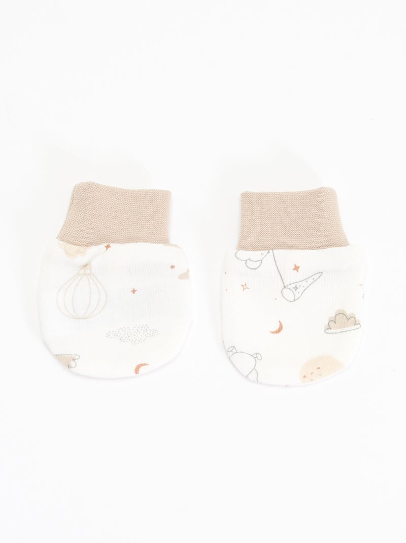 Ensemble 2 pièces -  bonnet et paire de moufles 'Petit Béguin' Beige - Kiabi