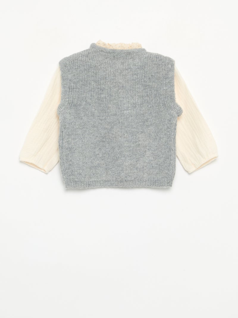 Ensemble 2 pièces - pull 2 en 1 + legging Gris - Kiabi