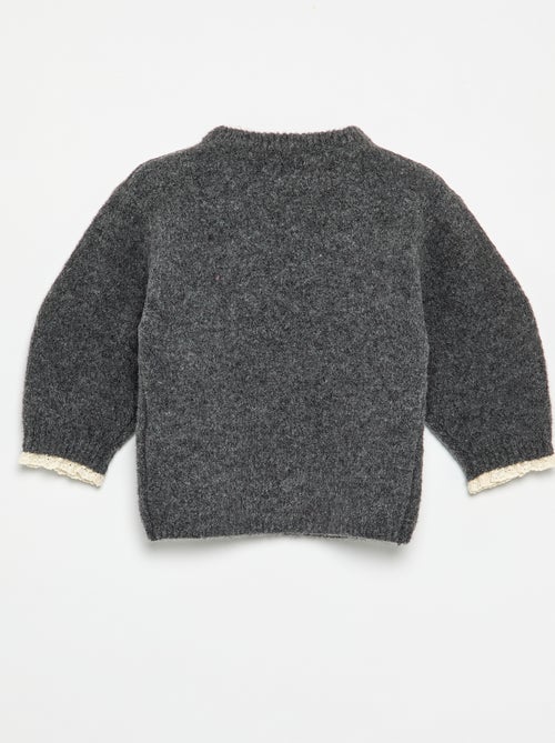 Ensemble 2 pièces - pull + foulard avec détails en macramé - Kiabi