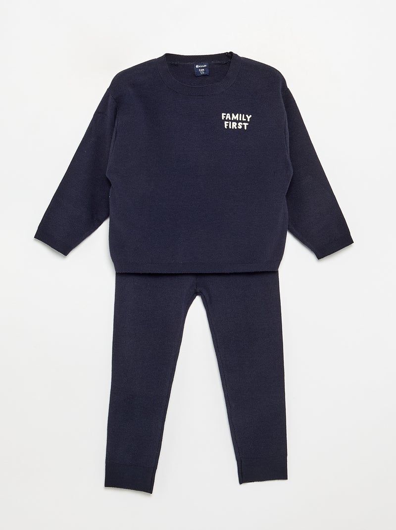 Ensemble 2 pièces - Pull + pantalon Bleu - Kiabi