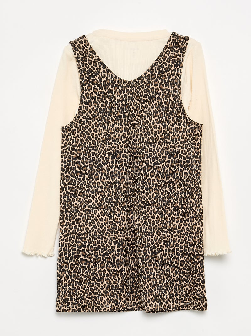 Ensemble 2 pièces - Robe + T-shirt à manches longues Beige - Kiabi