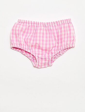 Ensemble 2 pièces - Robe vichy sans manches en popeline de coton + culotte