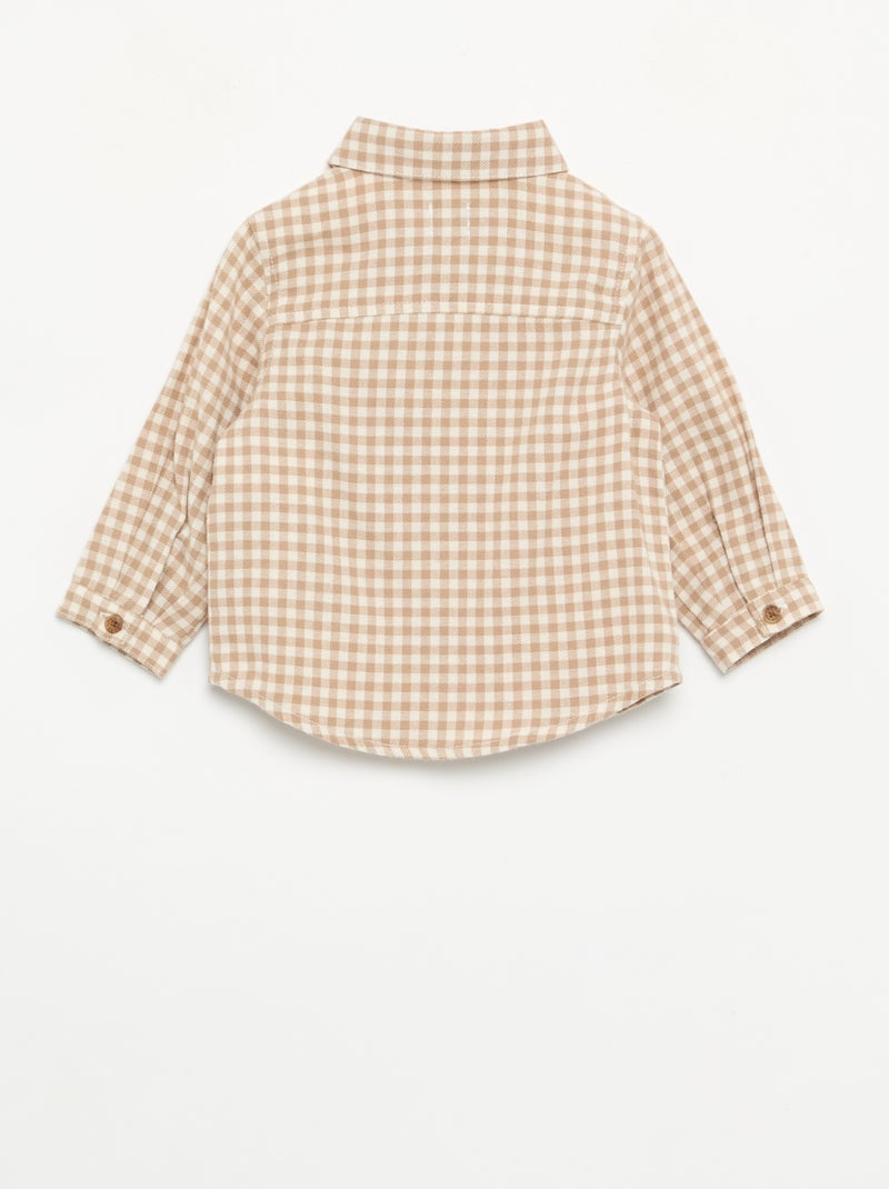 Ensemble 2 pièces - Salopette longue + Chemise à manches longues Beige - Kiabi