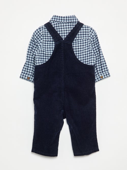 Ensemble 2 pièces - Salopette longue + Chemise à manches longues - Kiabi