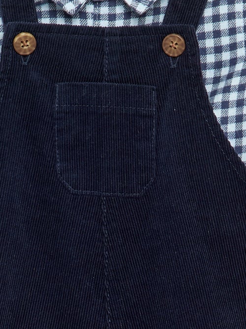 Ensemble 2 pièces - Salopette longue + Chemise à manches longues - Kiabi