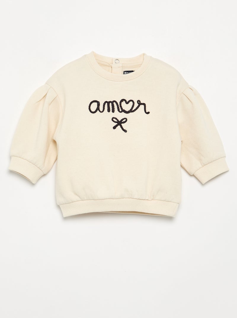 Ensemble 2 pièces - sweat + pantalon Beige - Kiabi