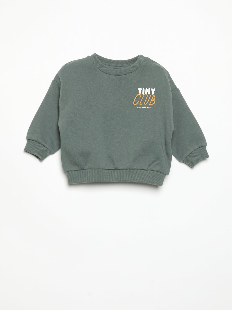Ensemble 2 pièces - Sweat + pantalon de jogging Vert - Kiabi