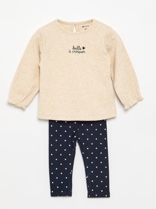 Ensemble 2 pièces - T-shirt à manches longues + legging