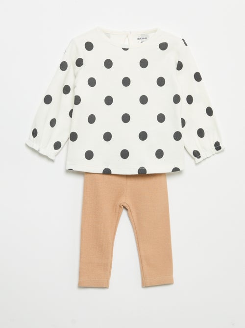 Ensemble 2 pièces - T-shirt à manches longues + legging - Kiabi
