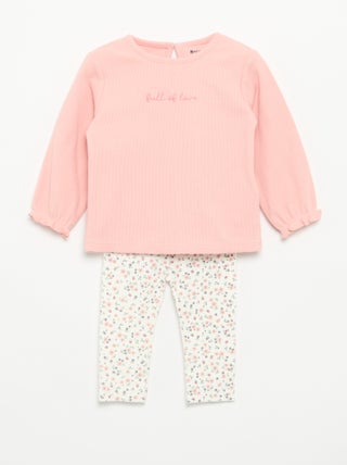 Ensemble 2 pièces - T-shirt à manches longues + legging