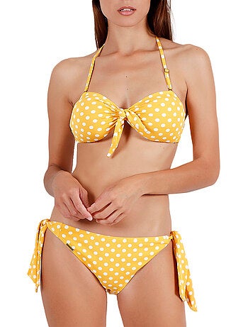 Ensemble 2 pièces bikini bandeau push-up life dots