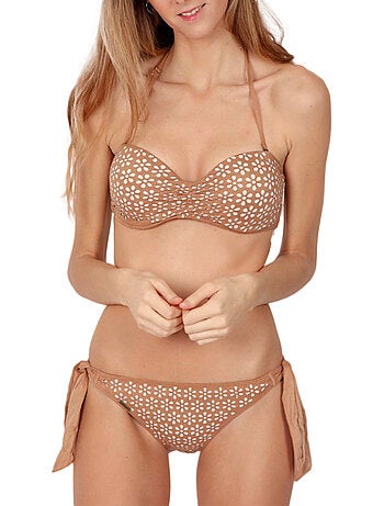 Ensemble 2 pièces bikini bandeau push-up sand desert