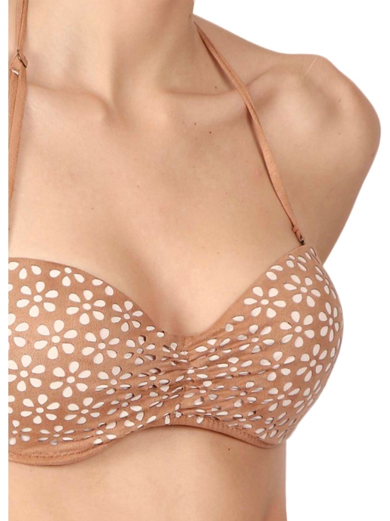 Ensemble 2 pièces bikini bandeau push-up sand desert Beige - Kiabi