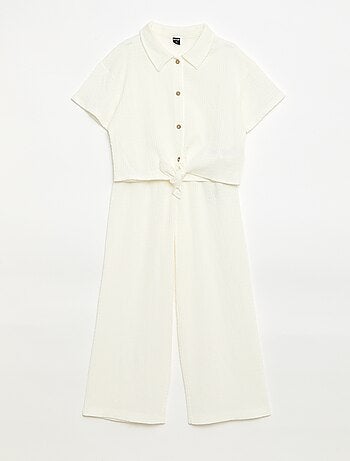 Ensemble 2 pièces chemise + pantalon large