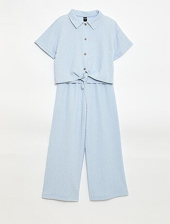 Ensemble 2 pièces chemise + pantalon large