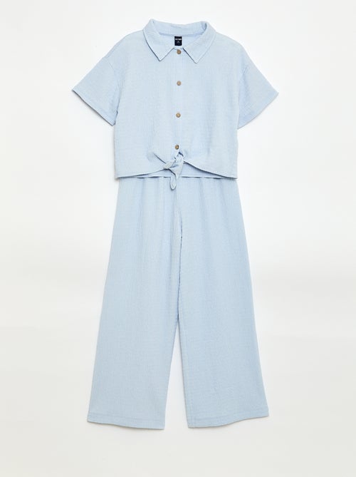 Ensemble 2 pièces chemise + pantalon large - Kiabi