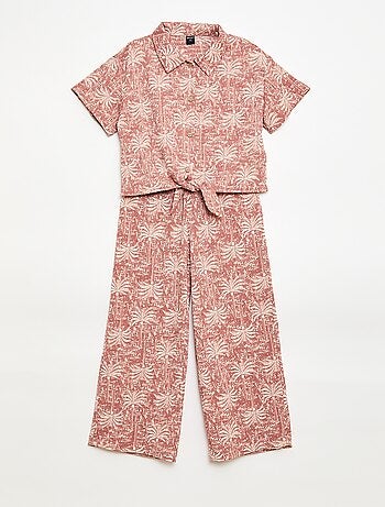 Ensemble 2 pièces chemise + pantalon large