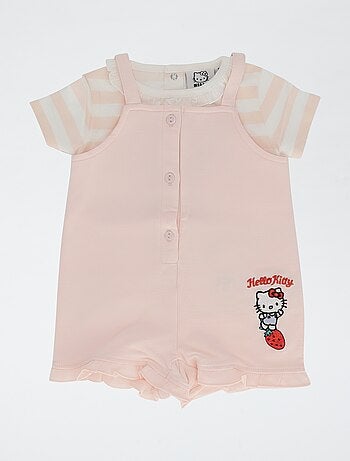 Ensemble 2 pièces combinaison courte + T-shirt hyper 'Hello Kitty'