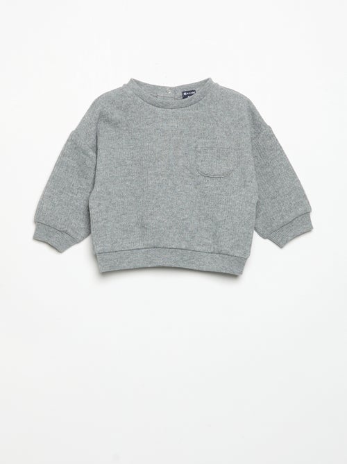 Ensemble 2 pièces en maille côtelée - Sweat + pantalon - Kiabi