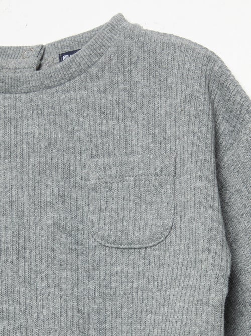 Ensemble 2 pièces en maille côtelée - Sweat + pantalon - Kiabi