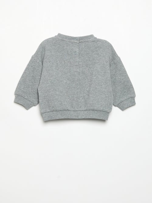 Ensemble 2 pièces en maille côtelée - Sweat + pantalon - Kiabi