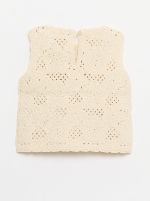 Ensemble 2 pièces en maille crochet - top + short - Kiabi