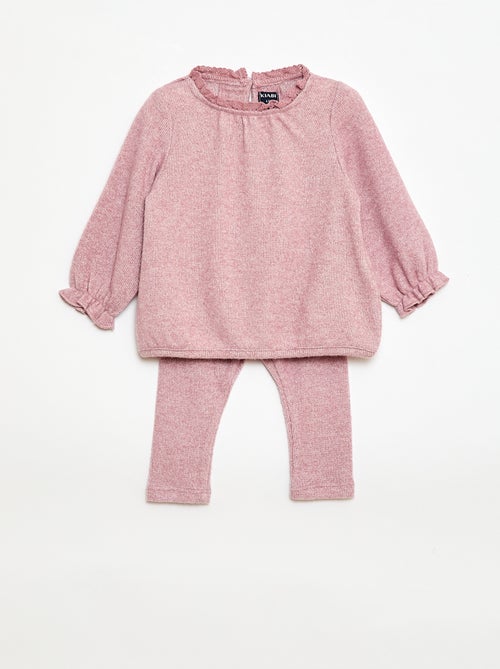 Ensemble 2 pièces en maille doudou - Kiabi