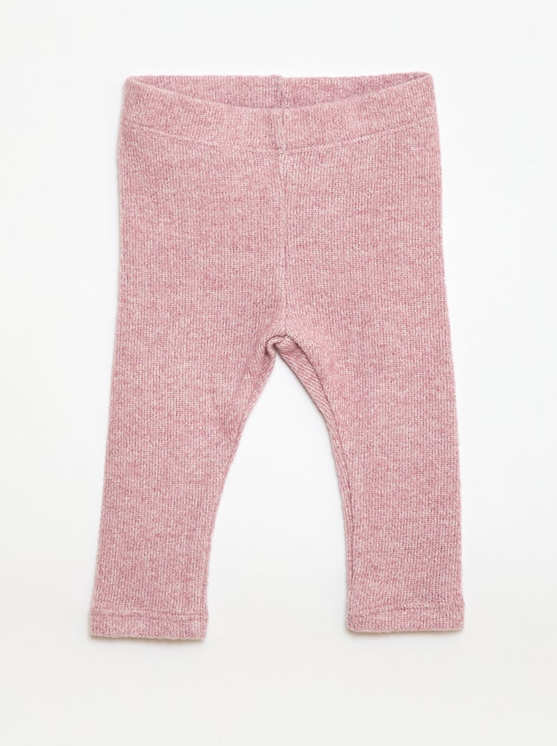 Ensemble 2 pièces en maille doudou Rose - Kiabi