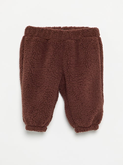 Ensemble 2 pièces en matière moutonnée - Sweat + pantalon - Kiabi