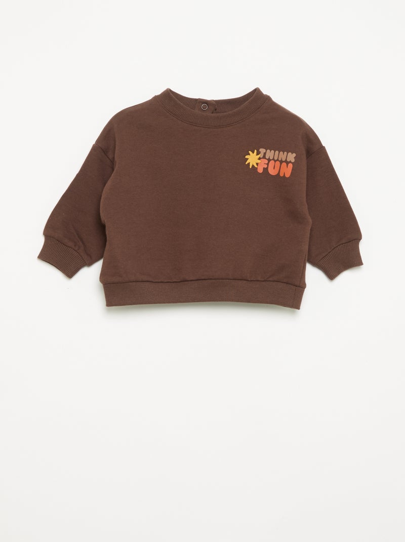 Ensemble 2 pièces en polaire - sweat + pantalon de jogging Marron - Kiabi