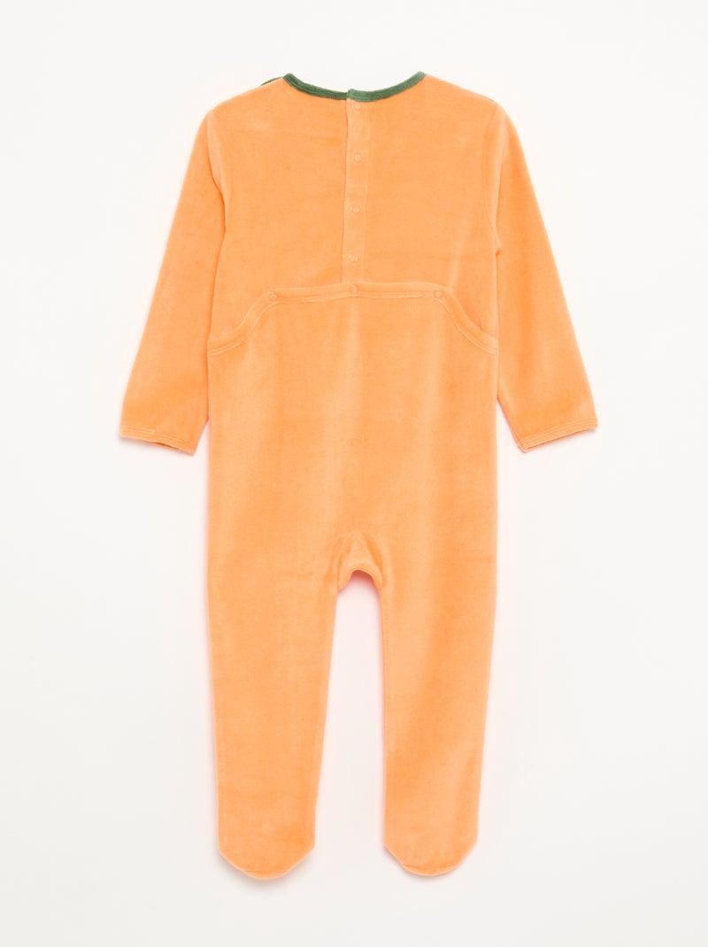 Ensemble 2 pièces en velours 'Halloween'  - pyjama dors bien + bonnet Orange - Kiabi