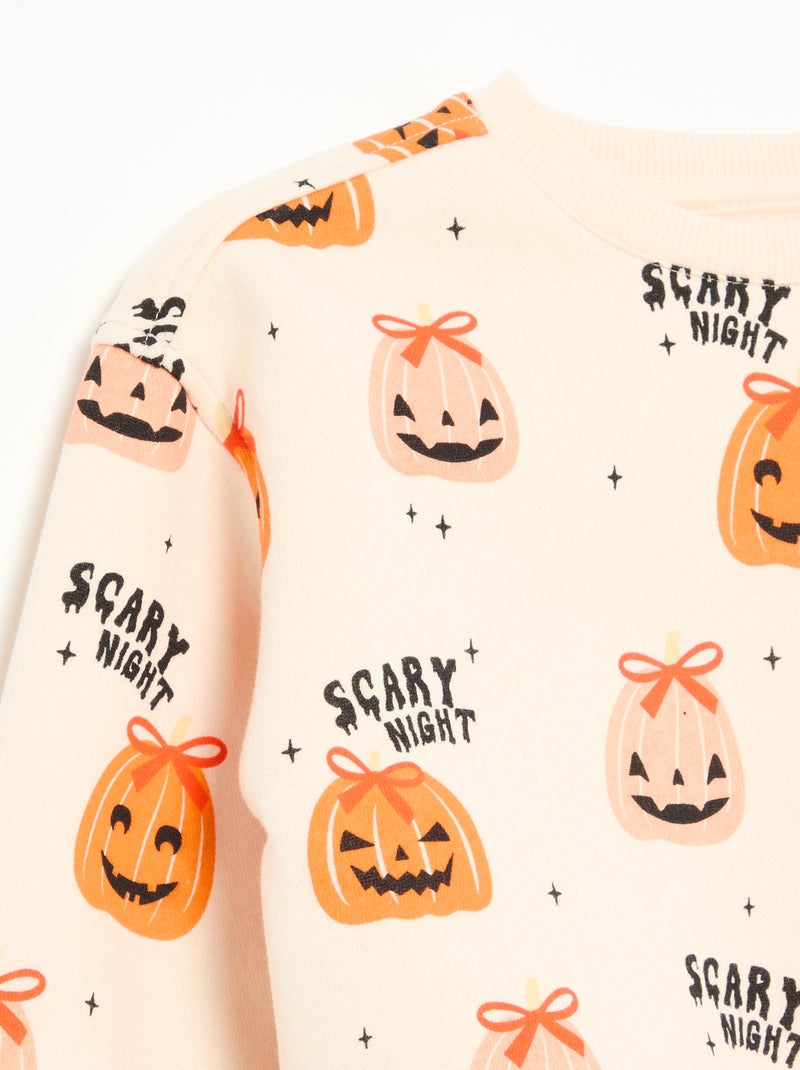 Ensemble 2 pièces 'Halloween' - Sweat + legging Beige - Kiabi