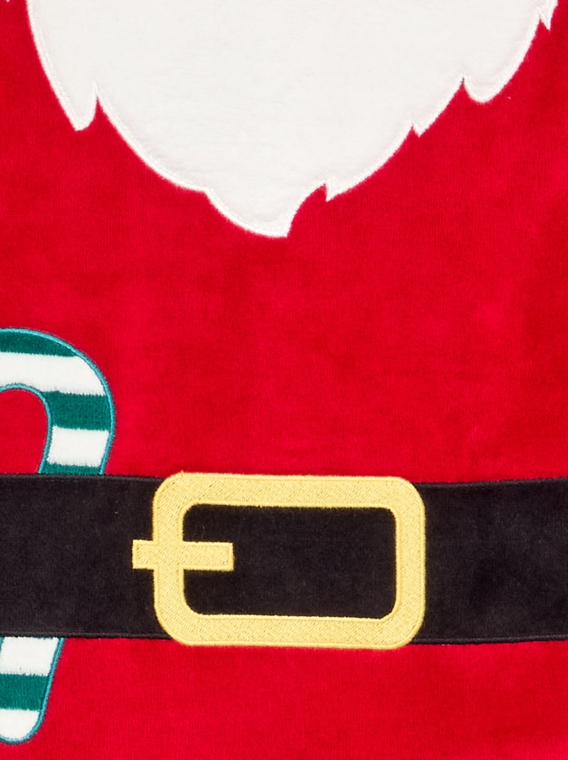 Ensemble 2 pièces 'Noël' en velours - pyjama dors bien + bonnet Rouge - Kiabi