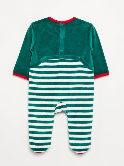 Ensemble 2 pièces 'Noël' en velours - pyjama dors bien + bonnet - Kiabi