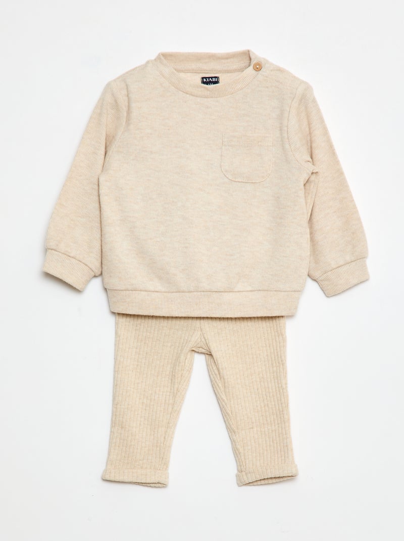 Ensemble 2 pièces sweat + legging Beige - Kiabi