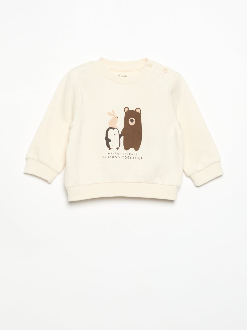 Ensemble 2 pièces sweat + pantalon Beige - Kiabi