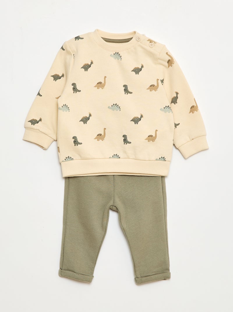 Ensemble 2 pièces sweat + pantalon Blanc - Kiabi